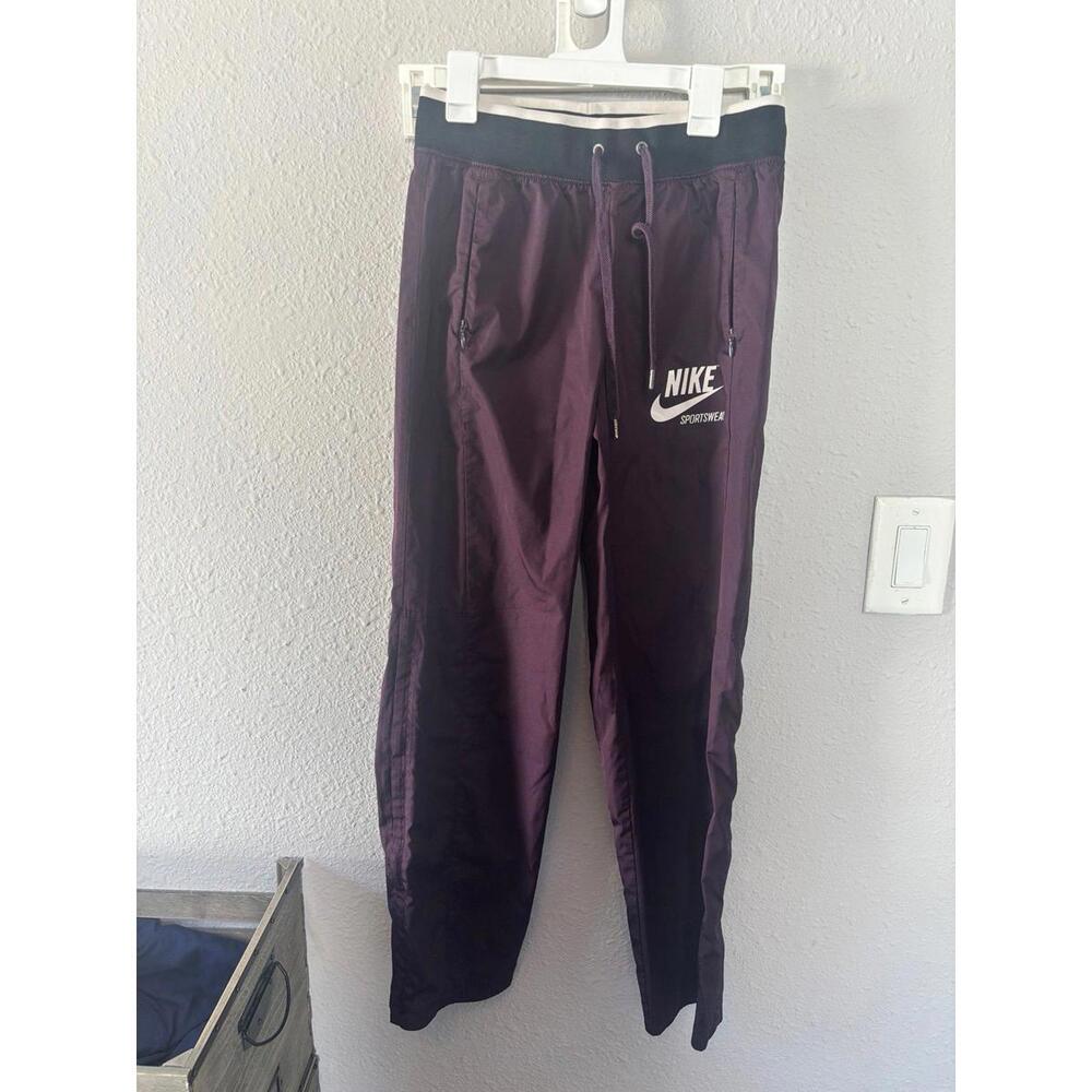 Nike Sportswear purple high waisted zip leg sweats size XS